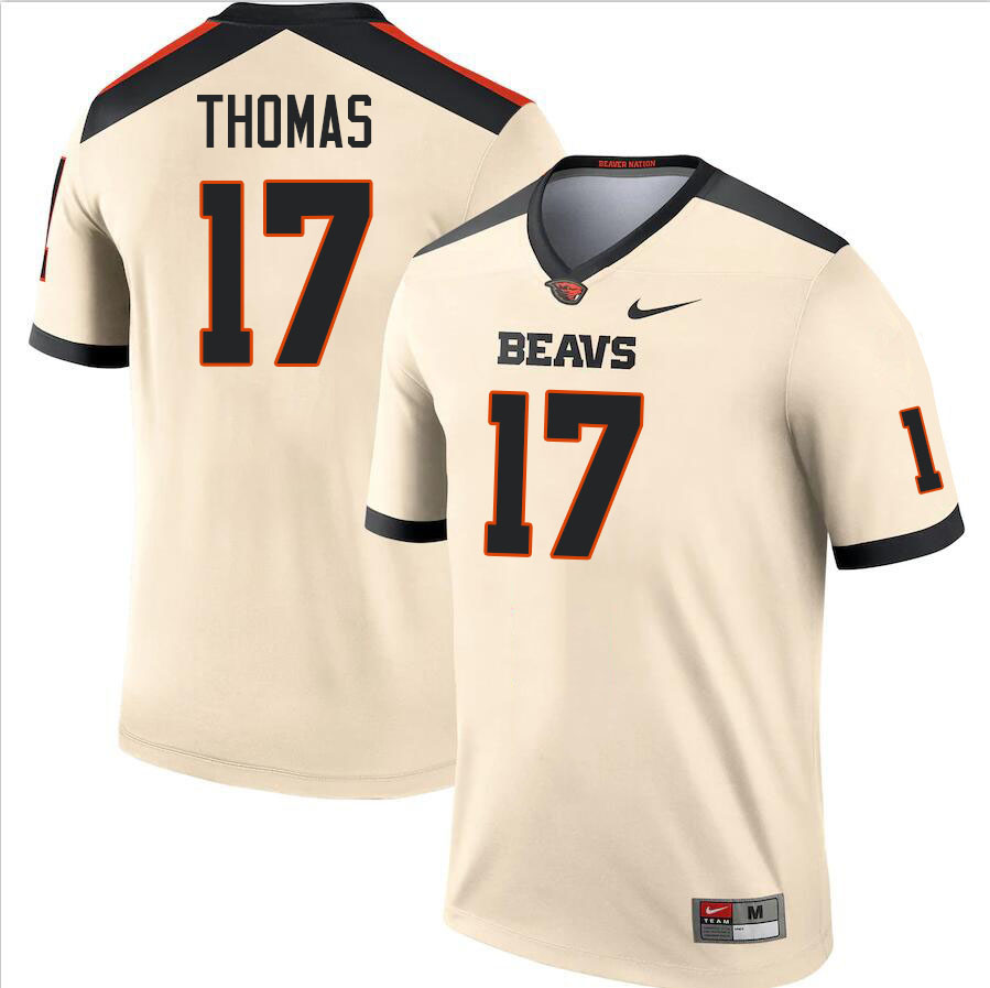 Men #17 Skyler Thomas Oregon State Beavers College Football Jerseys Stitched-Cream